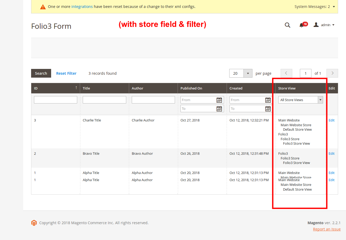 The Development Steps for Conventional Admin Form | Grid | Store Filter ...